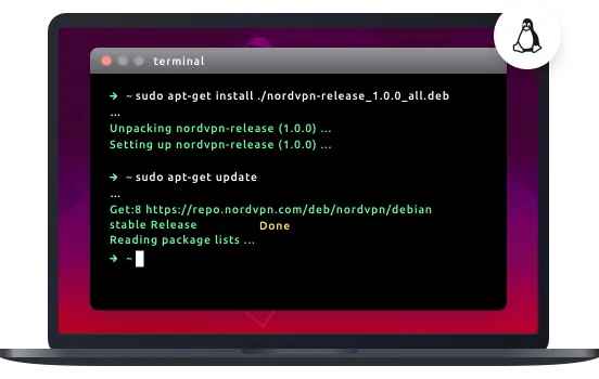 KemitVPN Linux CLI interface showing VPN connection commands in a terminal window